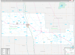 Grand Forks Metro Area Wall Map Premium Style 2024